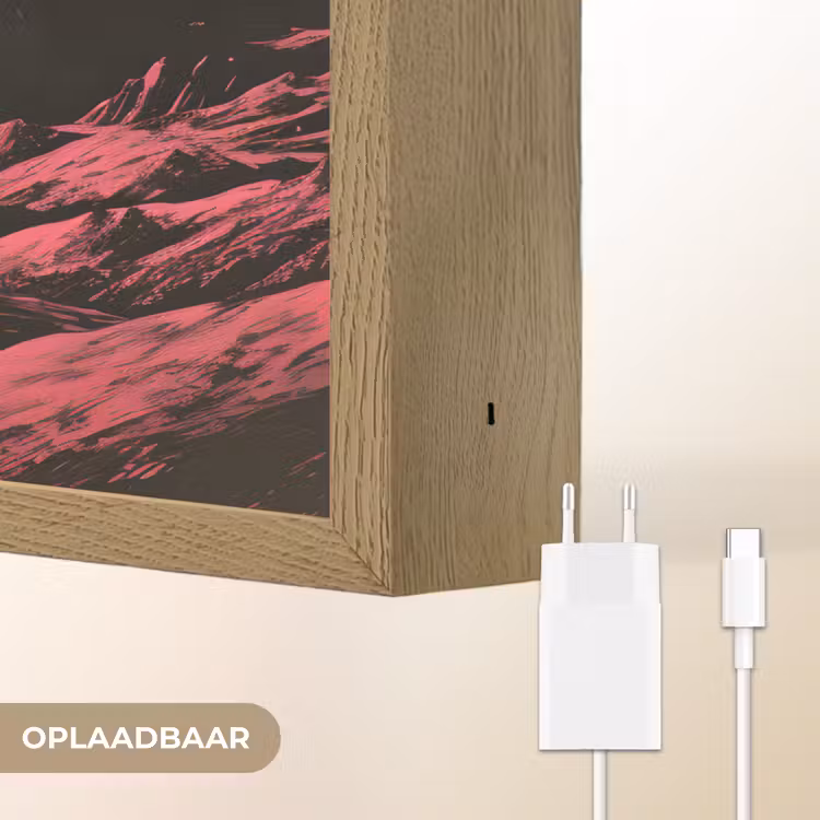 Lightbox - Wandlamp - Maan - Felroze - Bergen - Rivier — 7