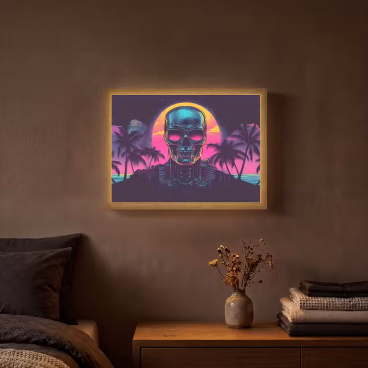 Lightbox - Wandlamp - Palmbomen - Hoofd - Metallic - Zonsondergang — 3