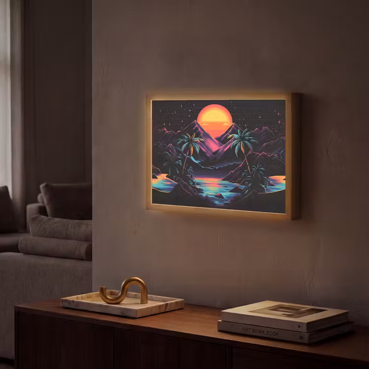 Lightbox - Wandlamp - Palmbomen - Neonbergen - Sterrenhemel - Zon — 2