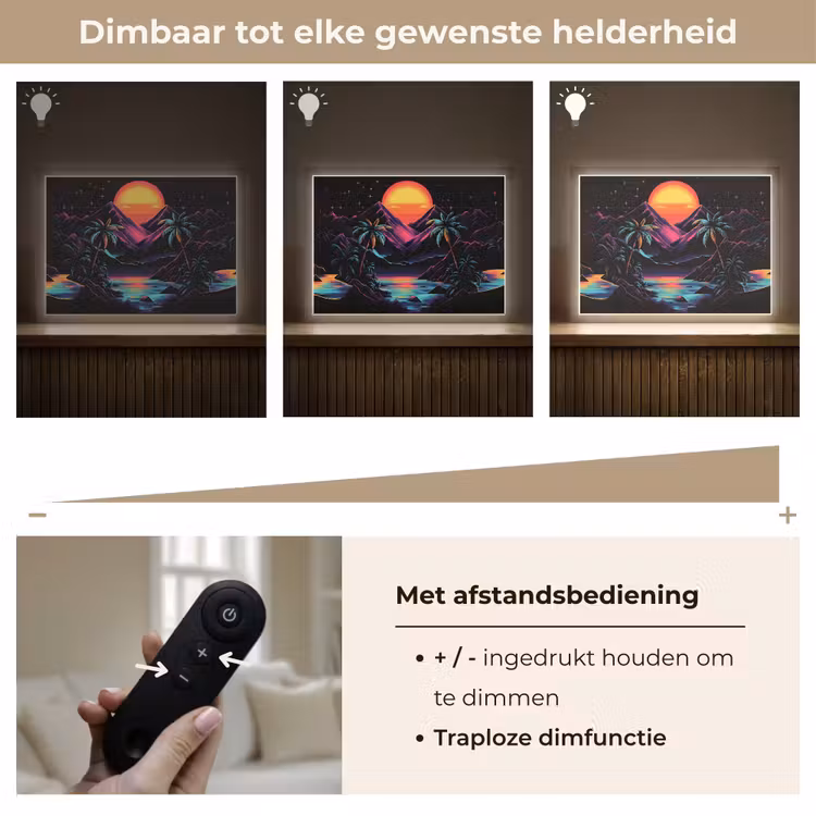 Lightbox - Wandlamp - Palmbomen - Neonbergen - Sterrenhemel - Zon — 9