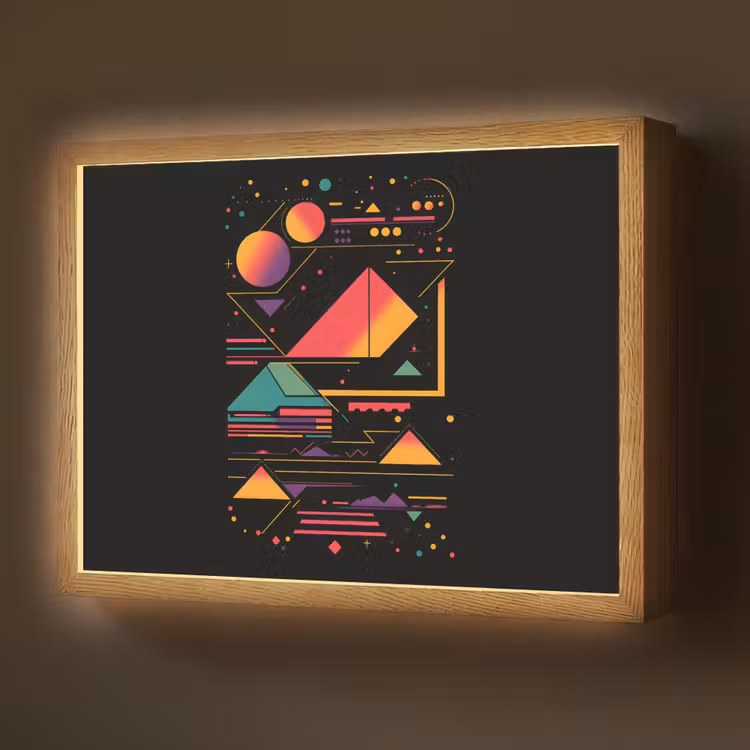 Lightbox - Wandlamp - Piramides - Cirkels - Neonkleuren - Geometrisch — 1
