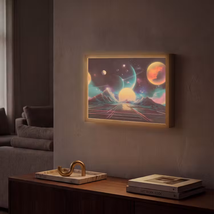 Lightbox - Wandlamp - Planeten - Neon - Berglandschap - Zon — 2