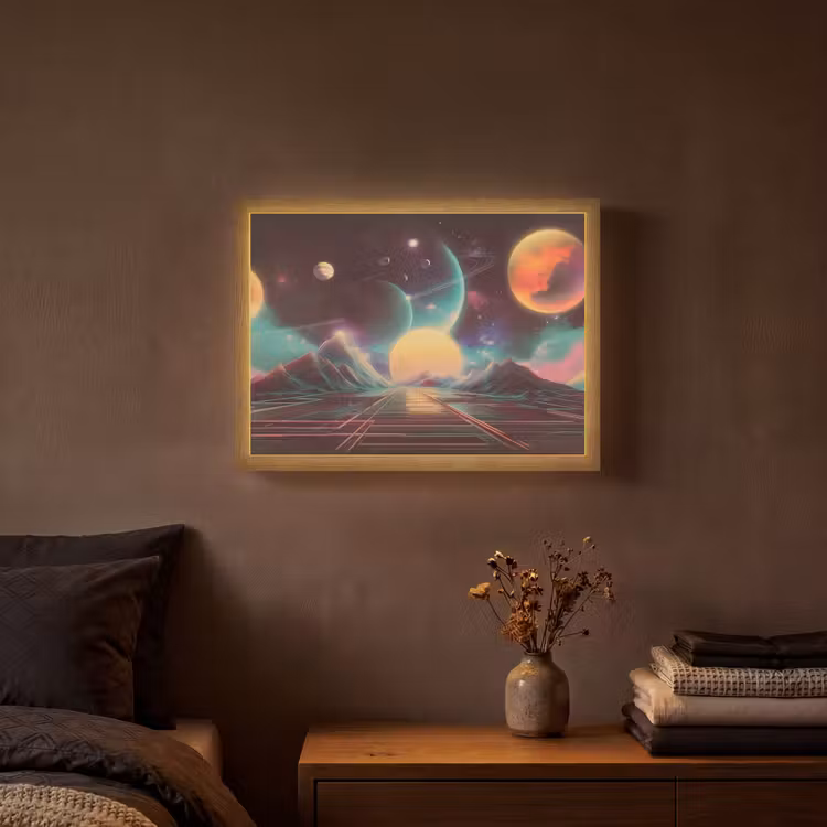 Lightbox - Wandlamp - Planeten - Neon - Berglandschap - Zon — 3