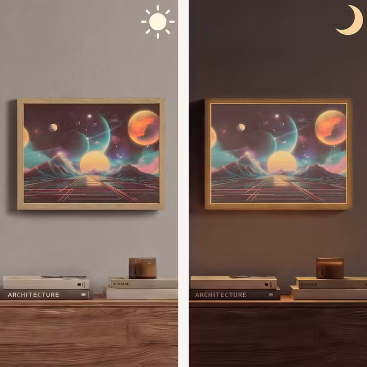 Lightbox - Wandlamp - Planeten - Neon - Berglandschap - Zon — 6