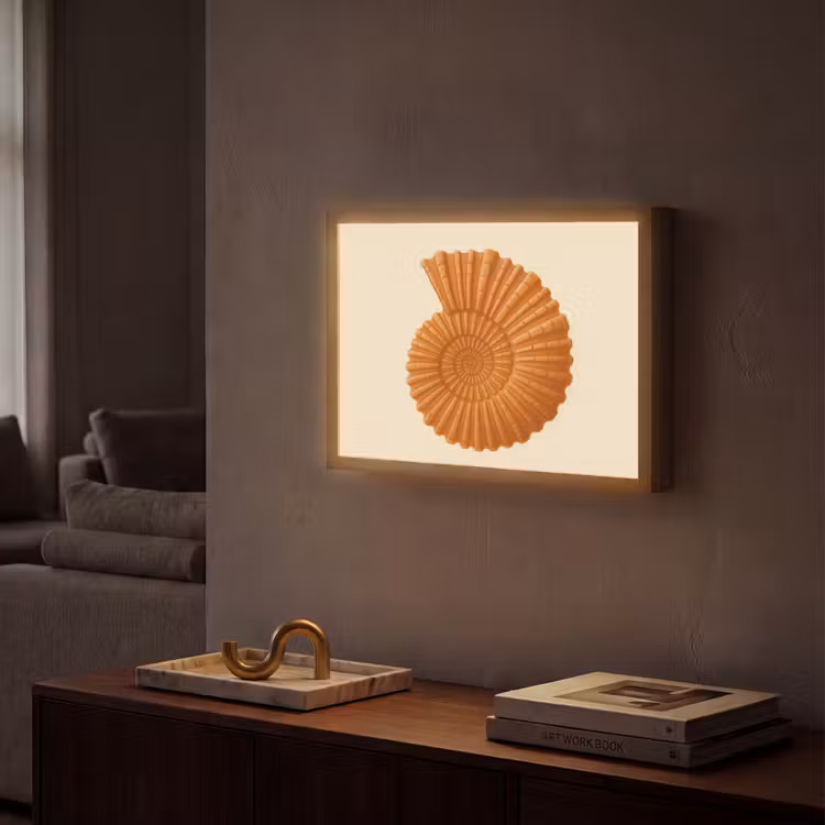 Lightbox - Wandlamp - Schelp - Oranje - Ribbels — 2