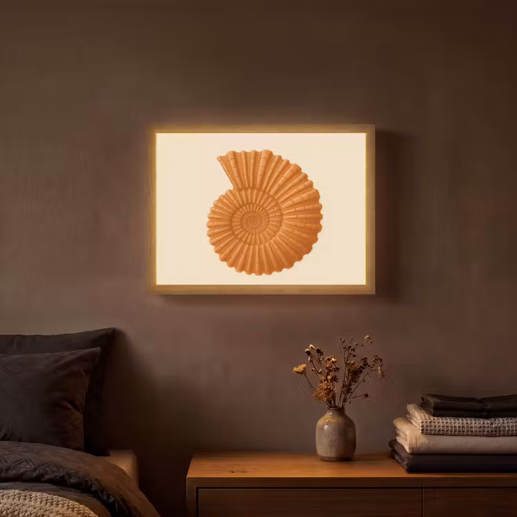 Lightbox - Wandlamp - Schelp - Oranje - Ribbels — 3