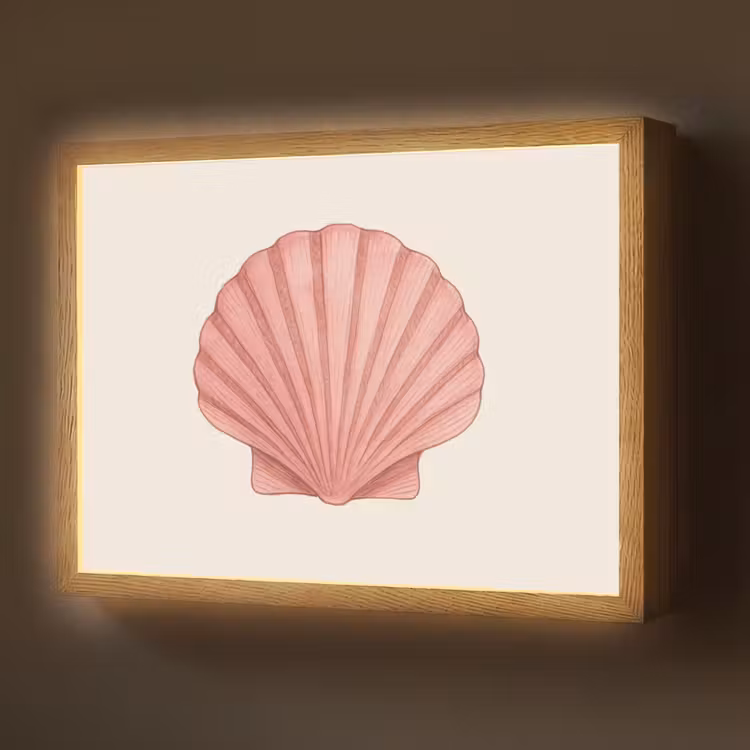 Lightbox - Wandlamp - Schelp - Roze - Ribbels — 1