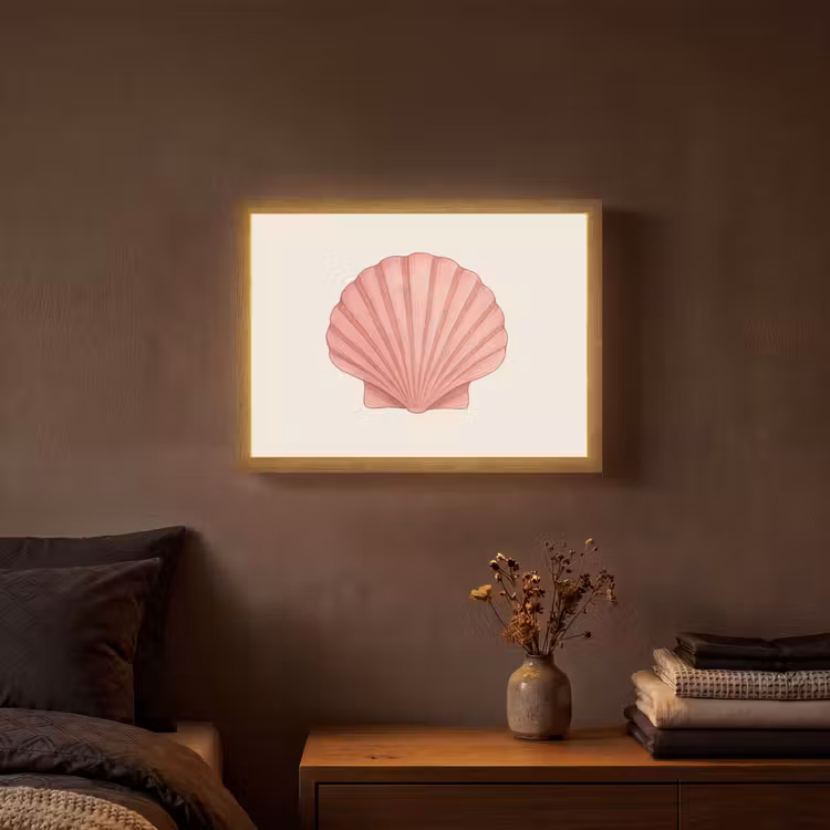 Lightbox - Wandlamp - Schelp - Roze - Ribbels — 3