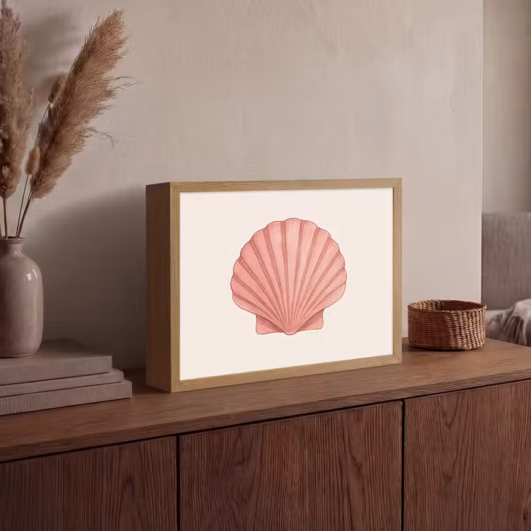 Lightbox - Wandlamp - Schelp - Roze - Ribbels — 4
