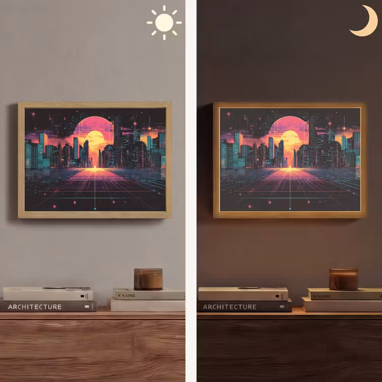 Lightbox - Wandlamp - Stad - Gebouwen - Zon - Geel — 6