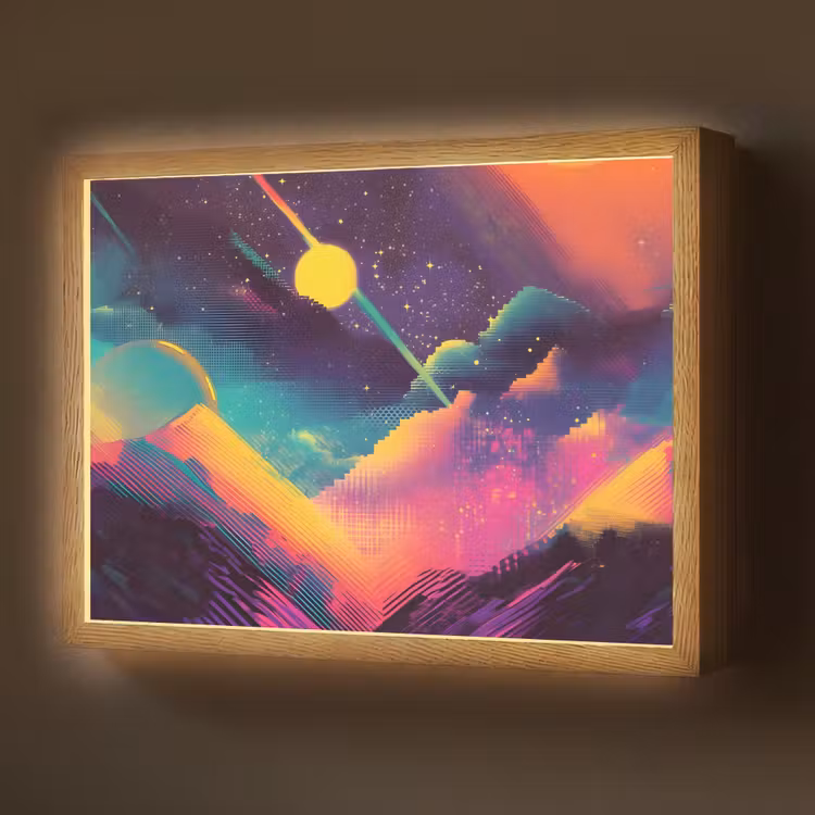 Lightbox - Wandlamp - Sterren - Bergen - Kleurrijk — 1