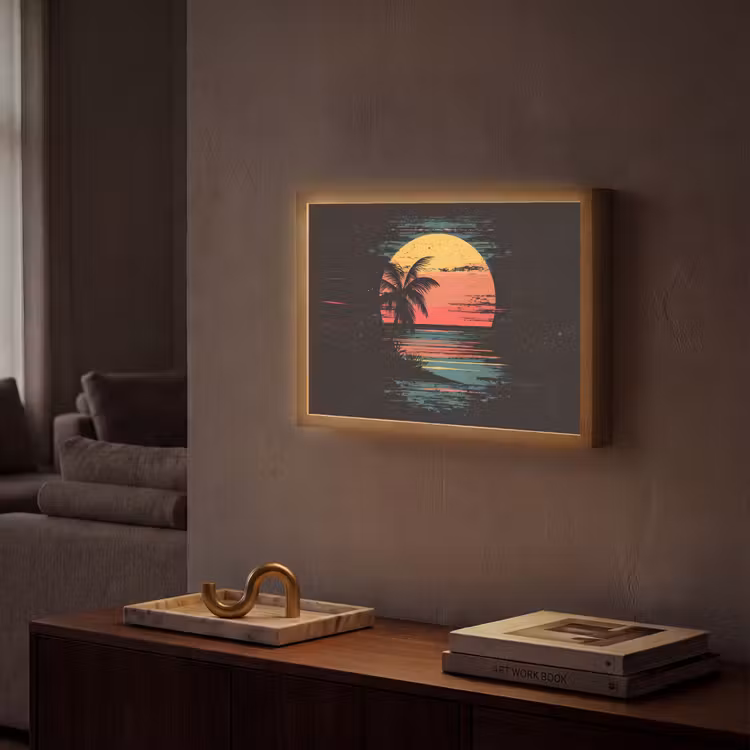 Lightbox - Wandlamp - Strand - Minimalistisch - Zon - Oranje — 2