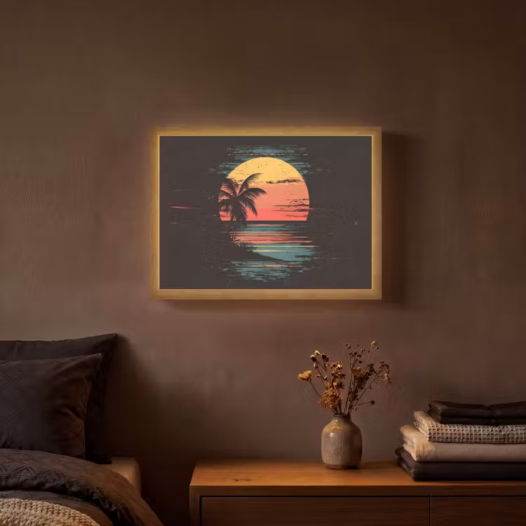 Lightbox - Wandlamp - Strand - Minimalistisch - Zon - Oranje — 3