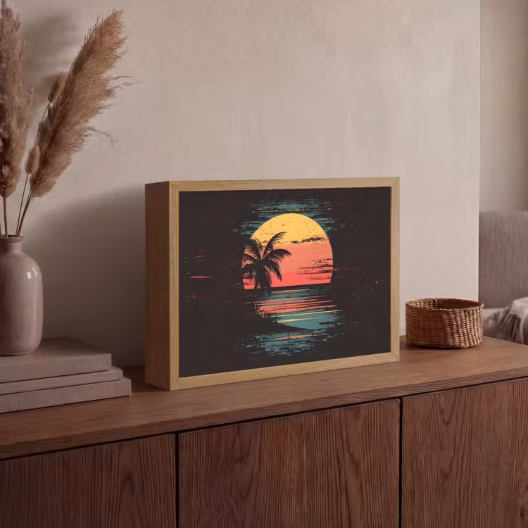 Lightbox - Wandlamp - Strand - Minimalistisch - Zon - Oranje — 4