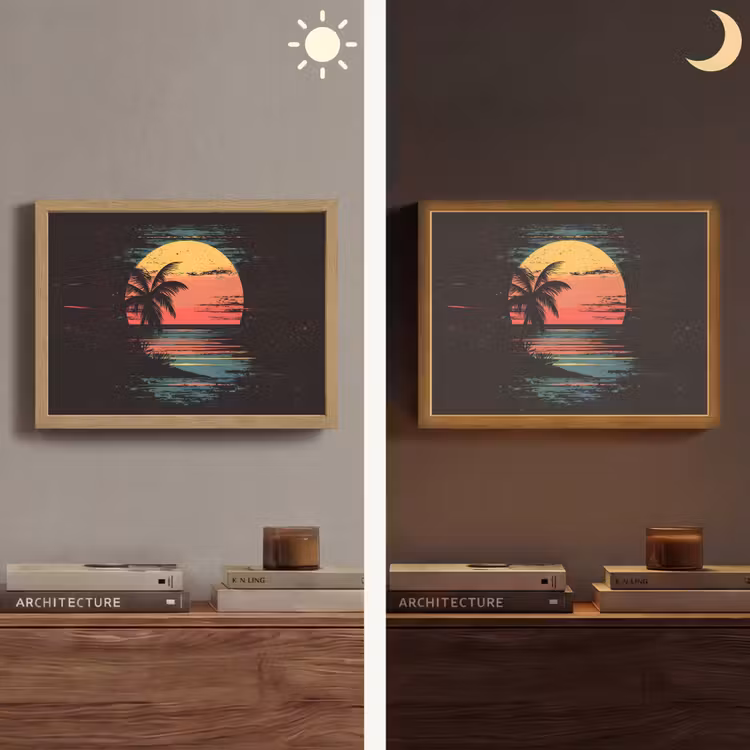 Lightbox - Wandlamp - Strand - Minimalistisch - Zon - Oranje — 6