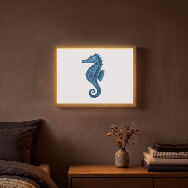 Lightbox - Wandlamp - Zeepaardje - Staart - Blauw — 3