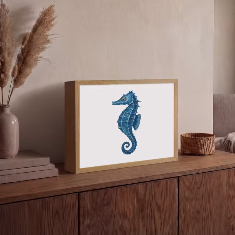 Lightbox - Wandlamp - Zeepaardje - Staart - Blauw — 4