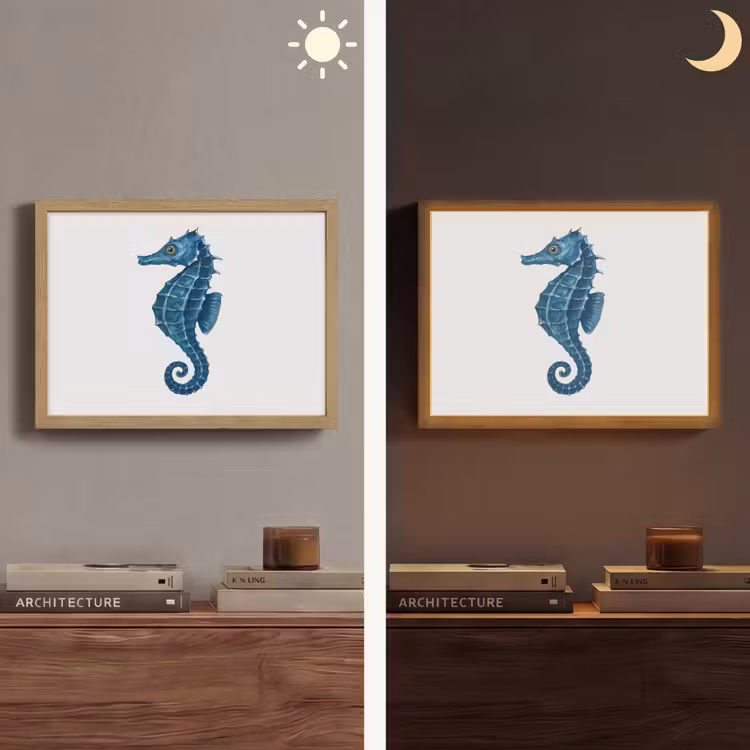 Lightbox - Wandlamp - Zeepaardje - Staart - Blauw — 6