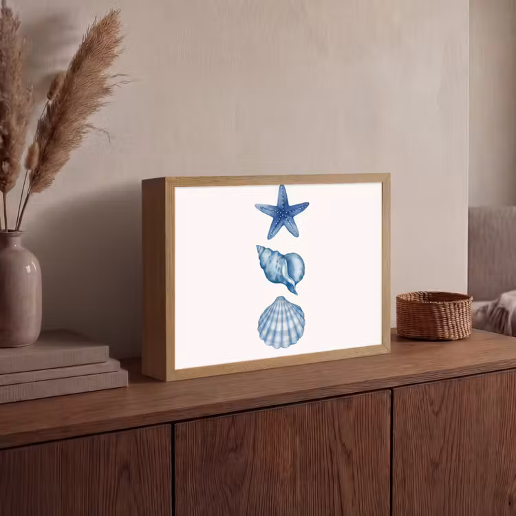 Lightbox - Wandlamp - Zeester - Schelpen - Blauw — 4