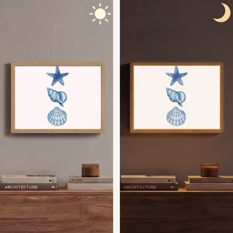 Lightbox - Wandlamp - Zeester - Schelpen - Blauw — 6