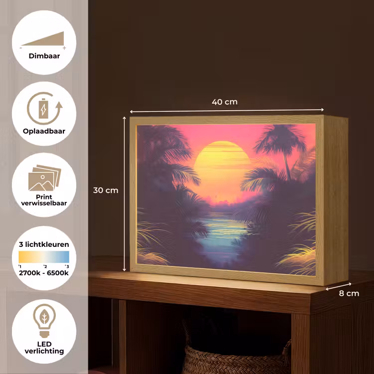 Lightbox - Wandlamp - Zon - Geel - Palmbomen - Tropisch — 10