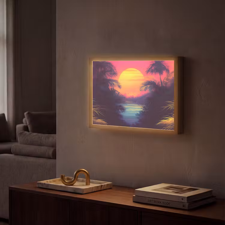 Lightbox - Wandlamp - Zon - Geel - Palmbomen - Tropisch — 2