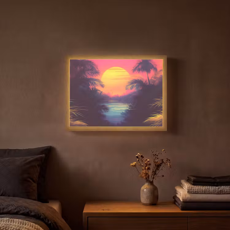 Lightbox - Wandlamp - Zon - Geel - Palmbomen - Tropisch — 3