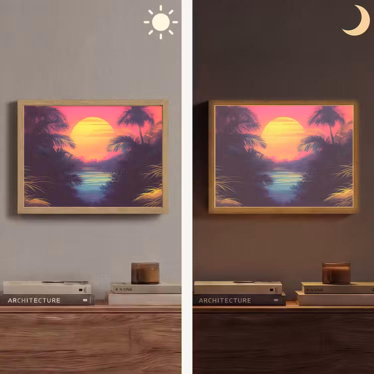 Lightbox - Wandlamp - Zon - Geel - Palmbomen - Tropisch — 6