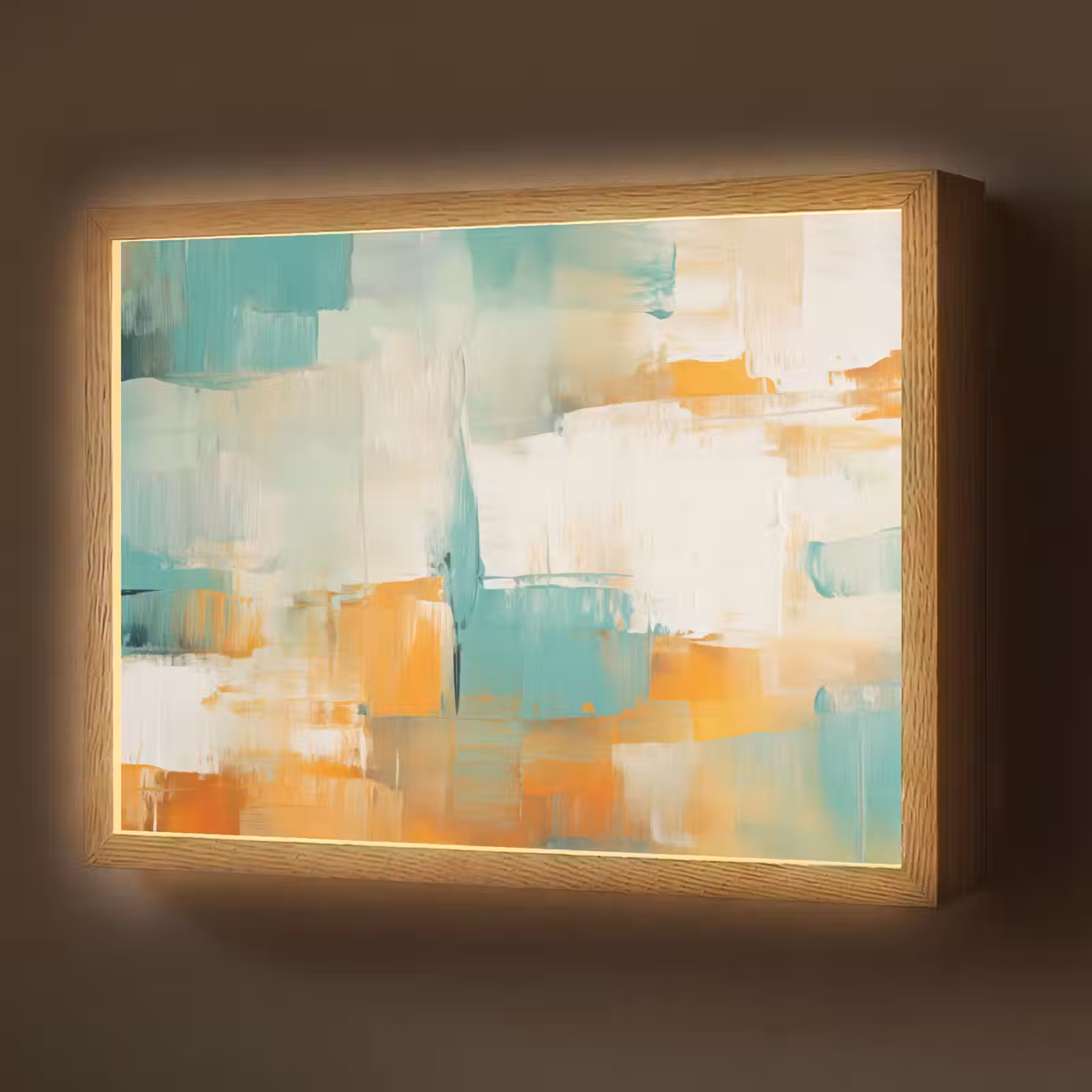 Lightbox - Wandlamp - Kunst - Abstract - Blauw - Wit — 1