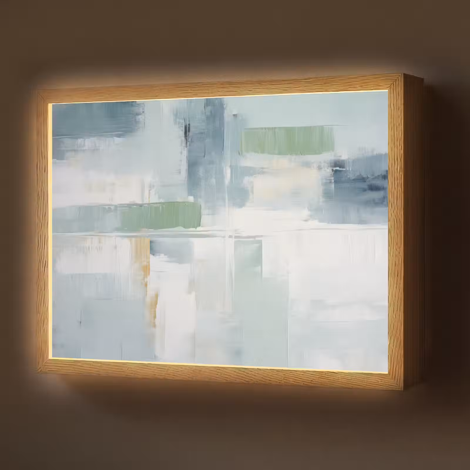 Lightbox - Wandlamp - Verf - Moderne kunst - Abstract - Grijs — 1