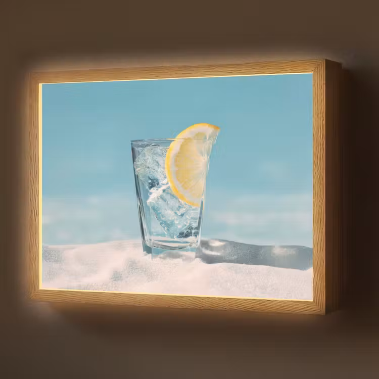 Lightbox - Wandlamp - Glas - ijsblokjes - Citroen — 1