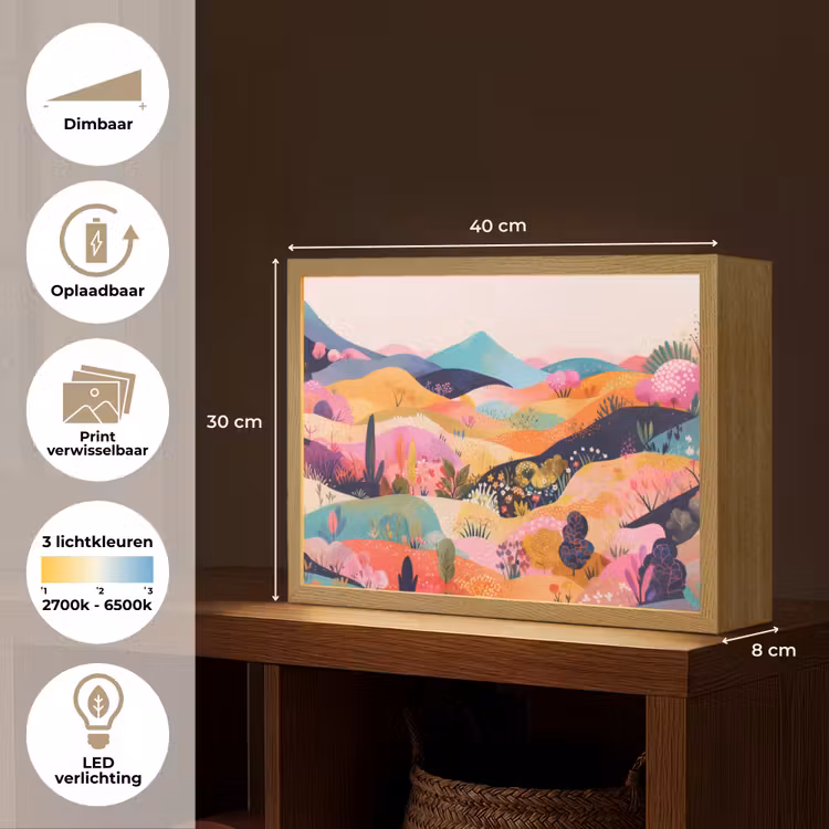 Lightbox - Wandlamp - Golvende heuvels - Abstracte planten - Dromerig — 10