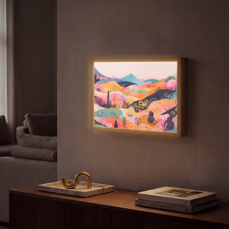 Lightbox - Wandlamp - Golvende heuvels - Abstracte planten - Dromerig — 2
