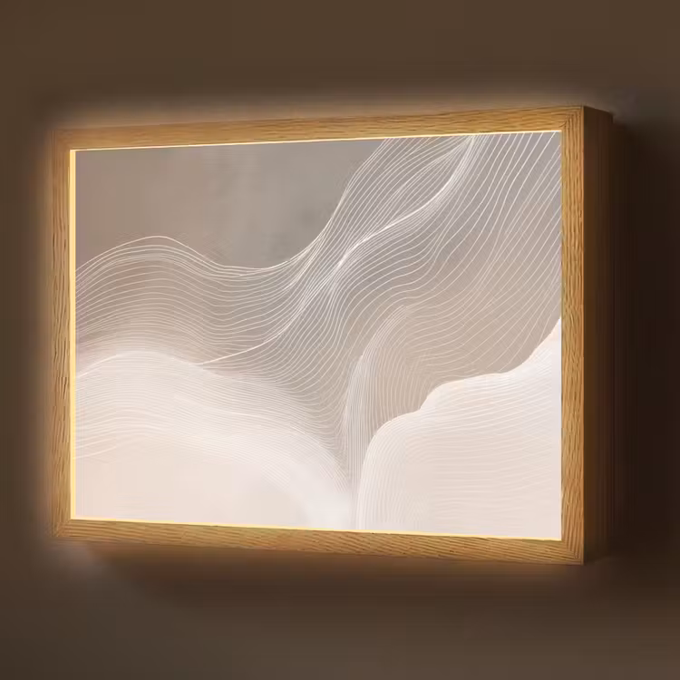 Lightbox - Wandlamp - Golvende lijnen - Luchtstromen - Harmonieus — 1