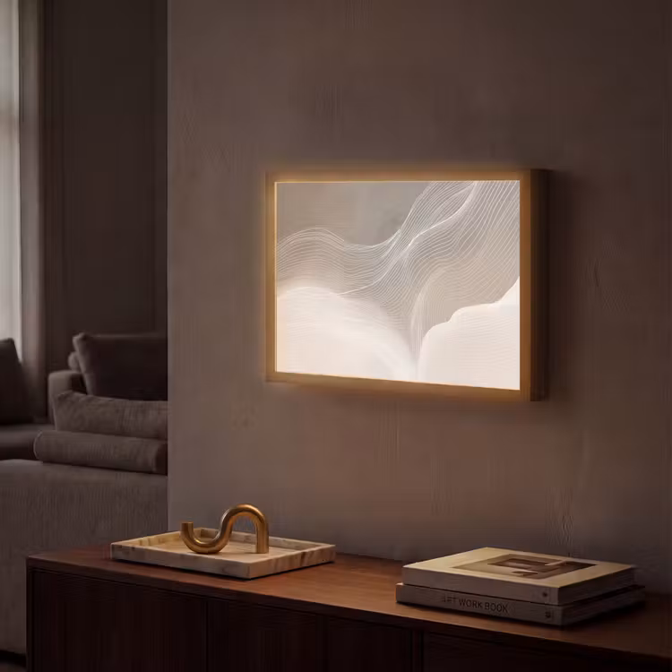 Lightbox - Wandlamp - Golvende lijnen - Luchtstromen - Harmonieus — 2