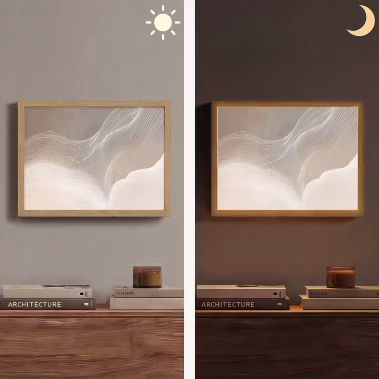 Lightbox - Wandlamp - Golvende lijnen - Luchtstromen - Harmonieus — 6