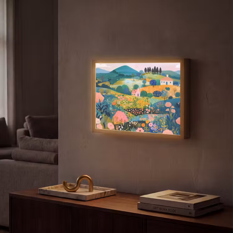 Lightbox - Wandlamp - Heuvellandschap - Fantasierijk - Kleurcontrasten — 2