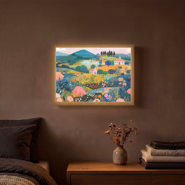 Lightbox - Wandlamp - Heuvellandschap - Fantasierijk - Kleurcontrasten — 3