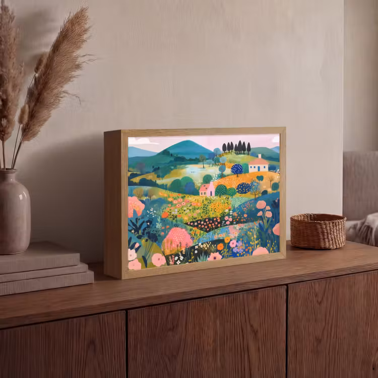 Lightbox - Wandlamp - Heuvellandschap - Fantasierijk - Kleurcontrasten — 4