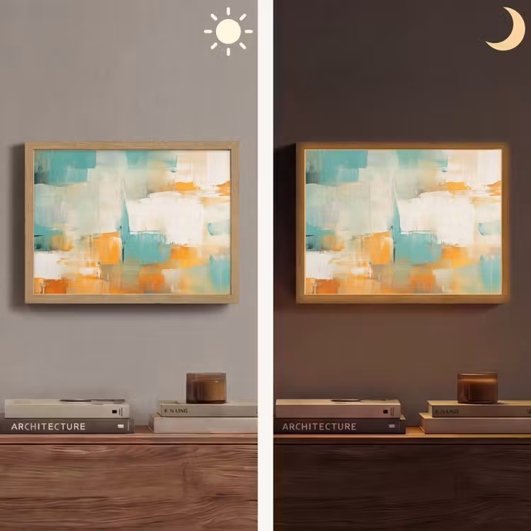 Lightbox - Wandlamp - Kunst - Abstract - Blauw - Wit — 6