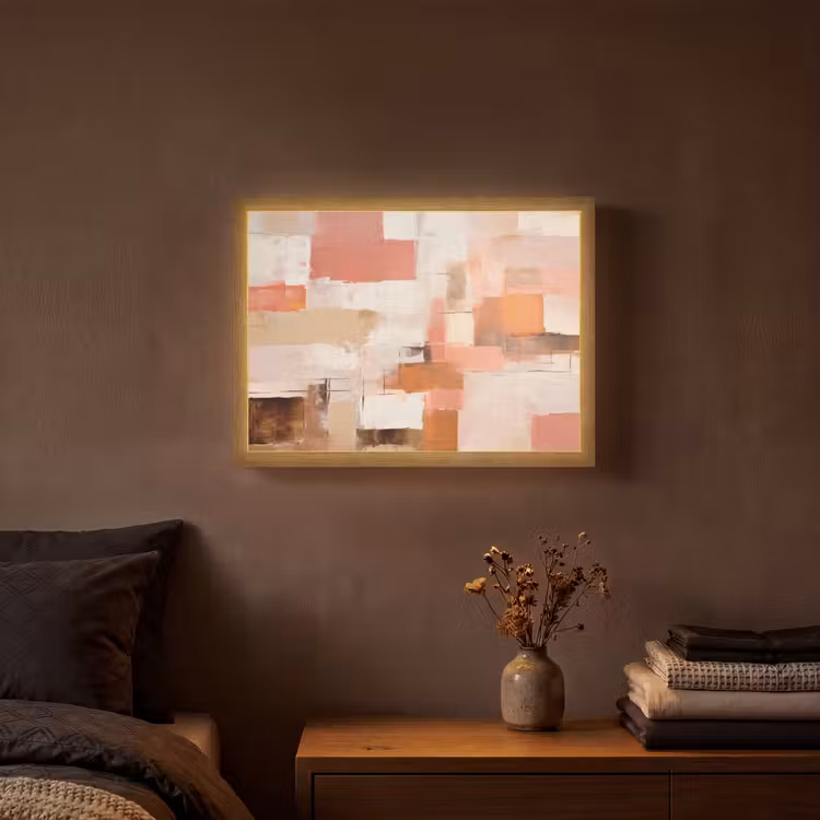 Lightbox - Wandlamp - Kunst - Roze - Abstract — 3