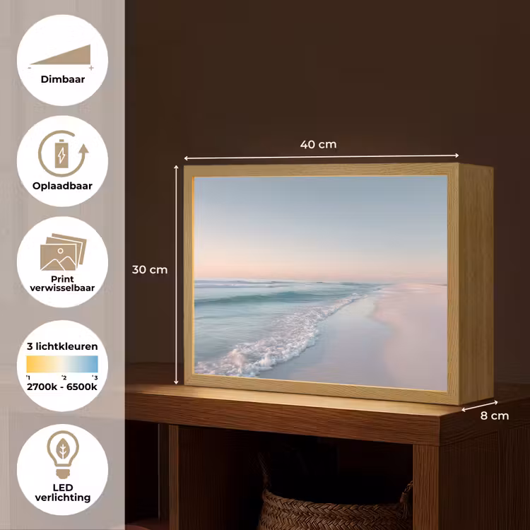 Lightbox - Wandlamp - Kustlijn - Pastel - water — 10