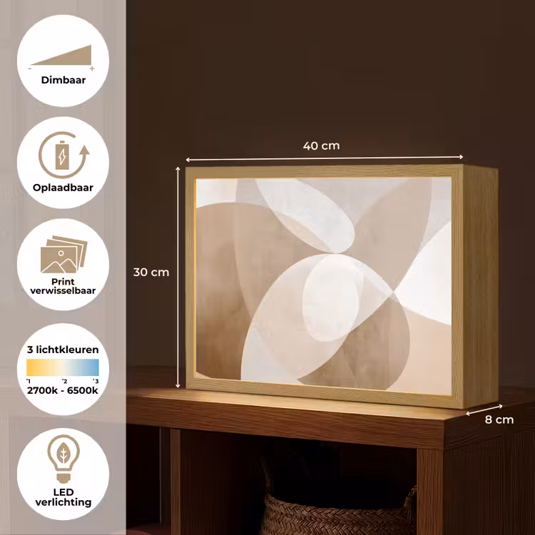 Lightbox - Wandlamp - Ovale vormen - Transparant - Zachte overgang — 10