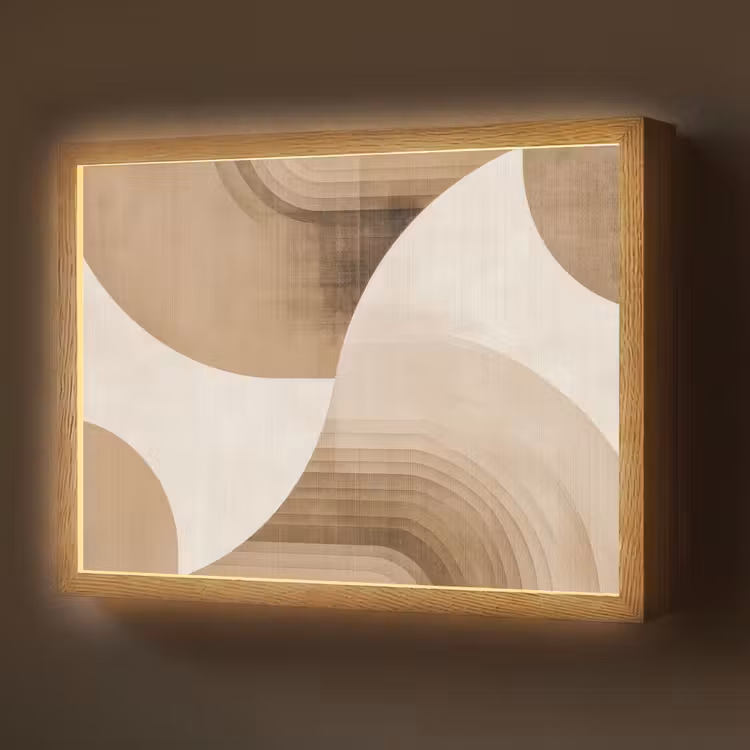 Lightbox - Wandlamp - Retro - Geometrische lagen - Aardetinten — 1