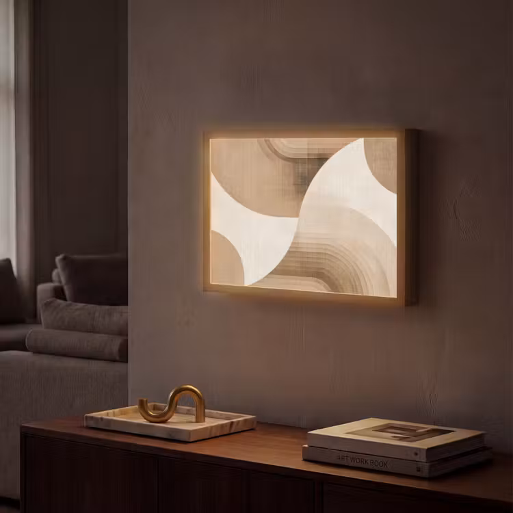 Lightbox - Wandlamp - Retro - Geometrische lagen - Aardetinten — 2