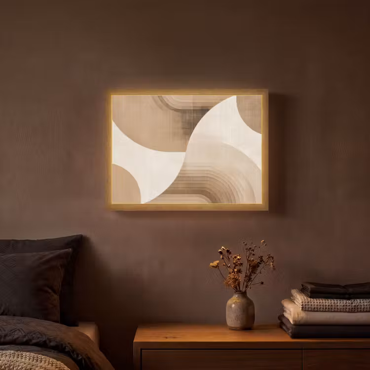 Lightbox - Wandlamp - Retro - Geometrische lagen - Aardetinten — 3