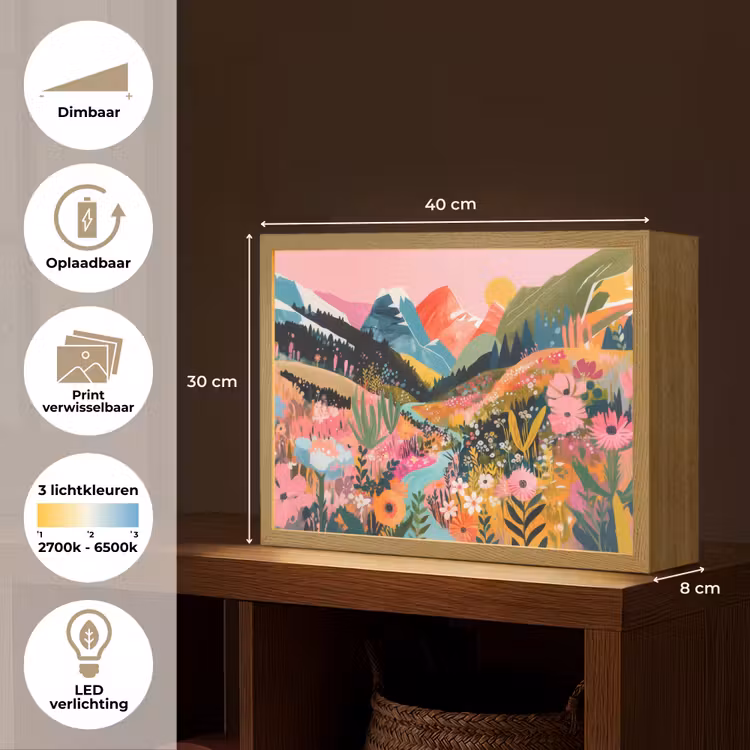 Lightbox - Wandlamp - Rivier - Diepte - Bloemen — 10