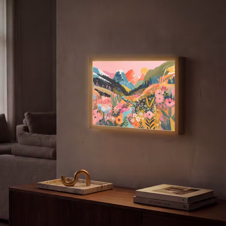 Lightbox - Wandlamp - Rivier - Diepte - Bloemen — 2