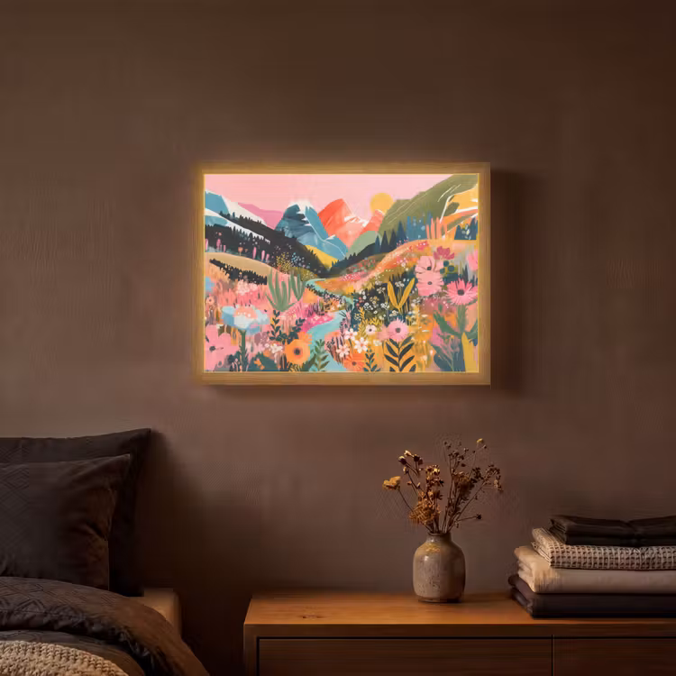 Lightbox - Wandlamp - Rivier - Diepte - Bloemen — 3
