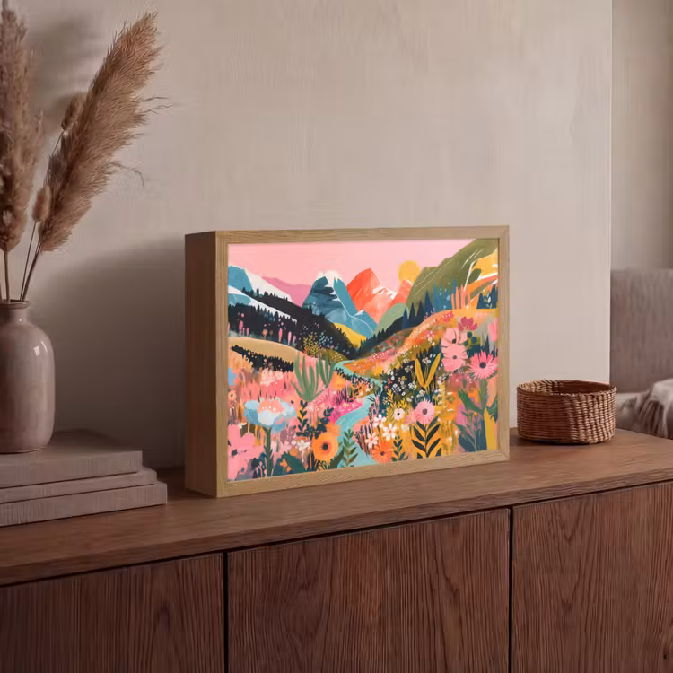 Lightbox - Wandlamp - Rivier - Diepte - Bloemen — 4